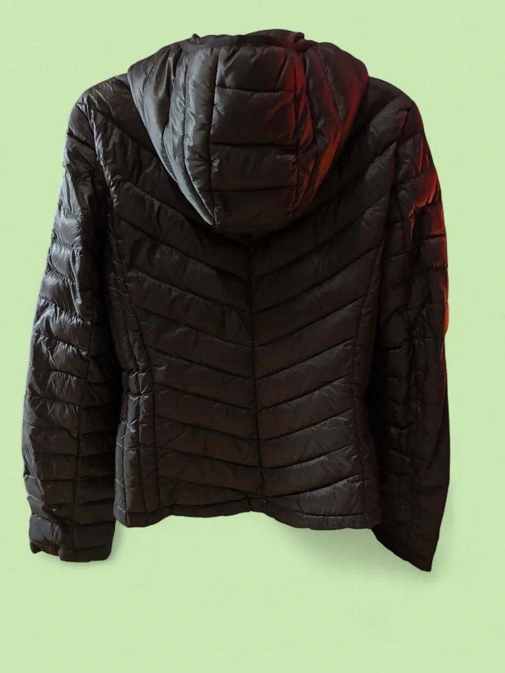 Michael Kors Black Quilted Hooded Puffer with Gold Hardware
